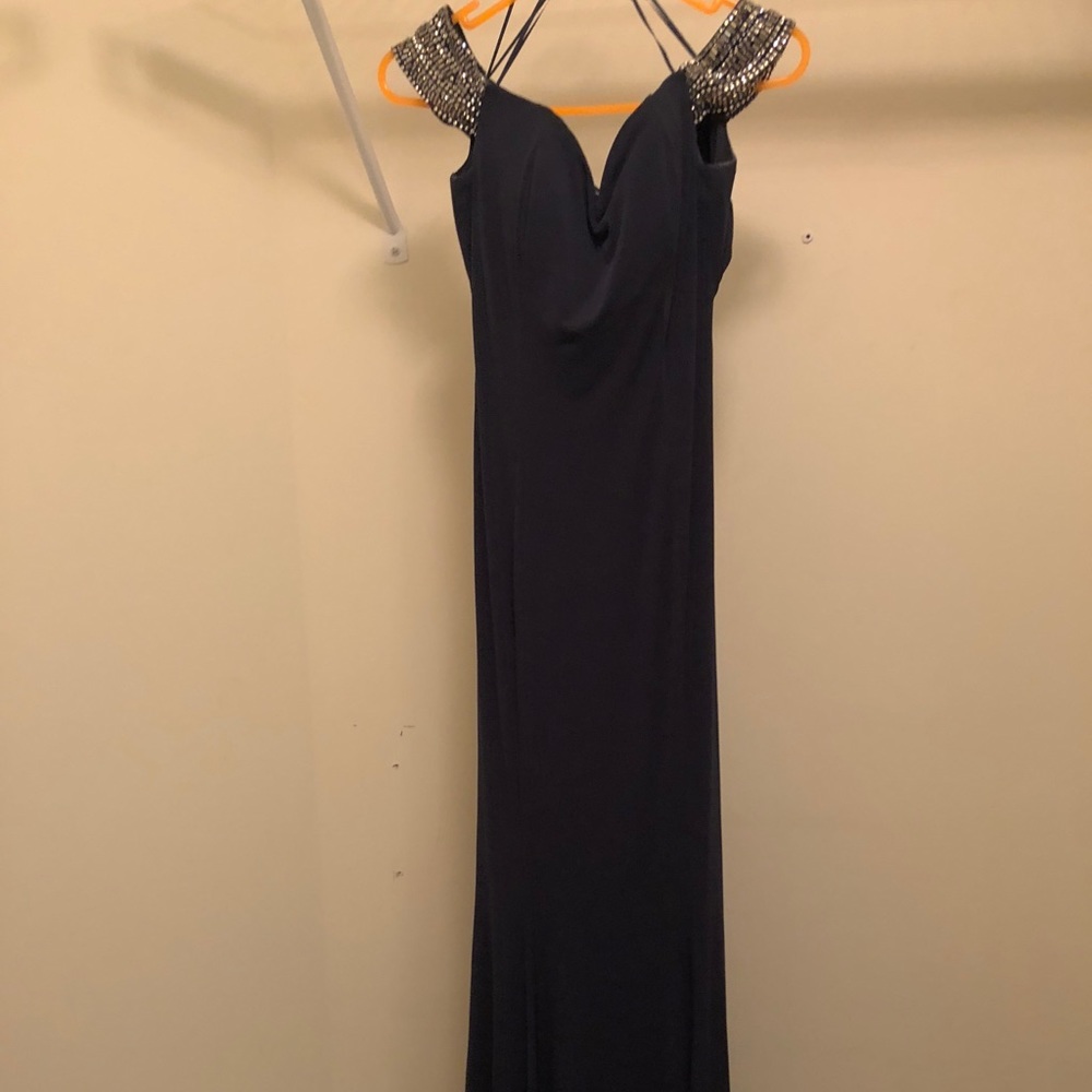 Long Party Dress with Shoulder Details